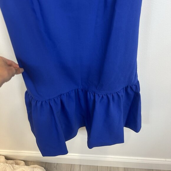 KATE SPADE Size 4 Flounce Sheath Dress Blueberry Blue Sleeveless - Picture 5 of 12